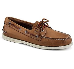 Authentic Original Burnished Leather 2-Eye Boat Shoe - Tan Burnished Leather